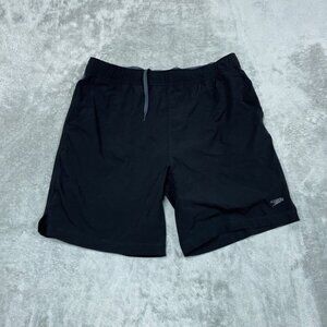 Speedo Mens Black Elastic Waist Swim Shorts Size Large a0797